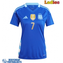 Argentina Rodrigo De Paul #7 Replica Away Shirt Ladies Copa America 2024 Short Sleeve